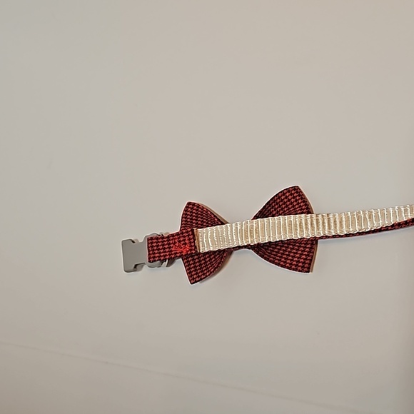 Raccolta Plastica Pet Essential Bow Collar Red Black Houndstooth pattern S-M Pet - Picture 8 of 17
